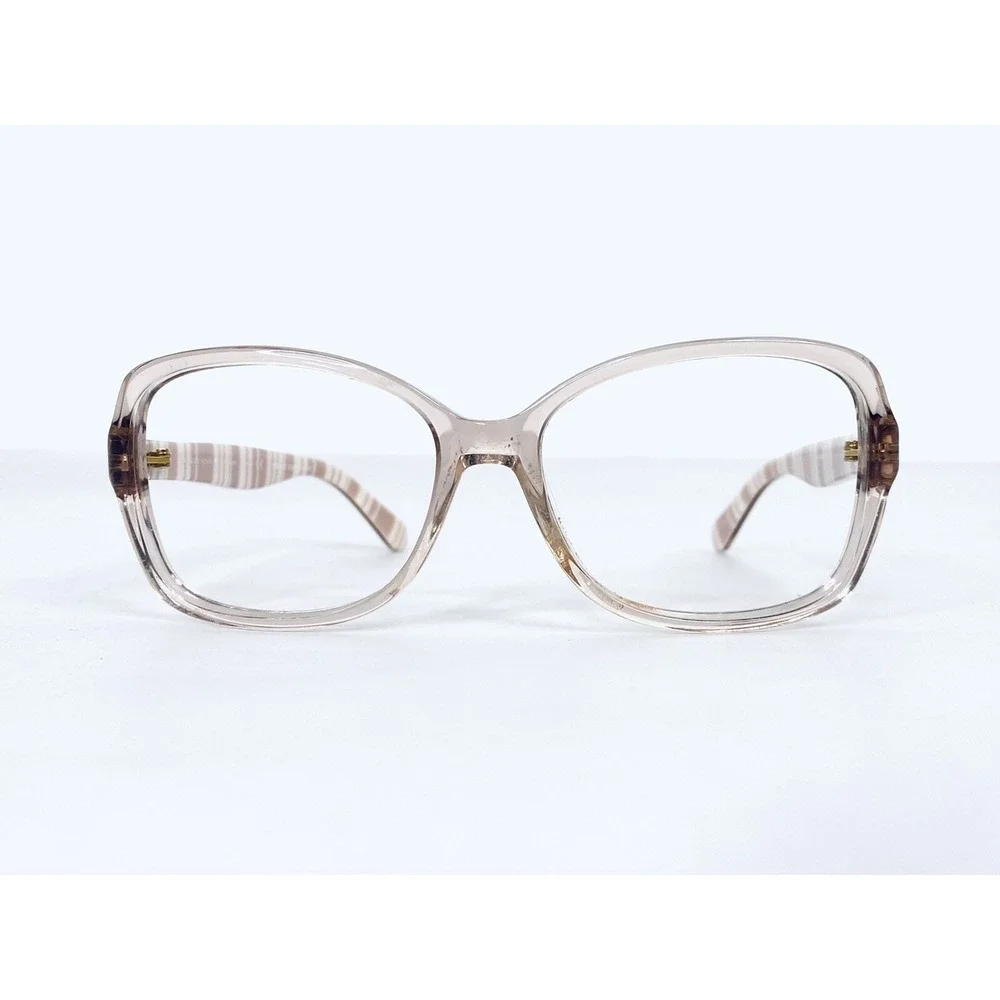 Kate Spade Pink Clear Oval Glasses Stripe Temple Ayleen OGX 56 17 135